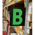 colored warehouse aisle sign with magnetic foot, color lettering