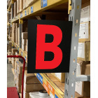 colored warehouse aisle sign with magnetic foot, color lettering