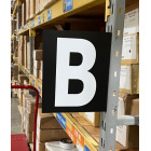 colored warehouse aisle sign with magnetic foot, color lettering