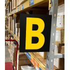 colored warehouse aisle sign with magnetic foot, color lettering