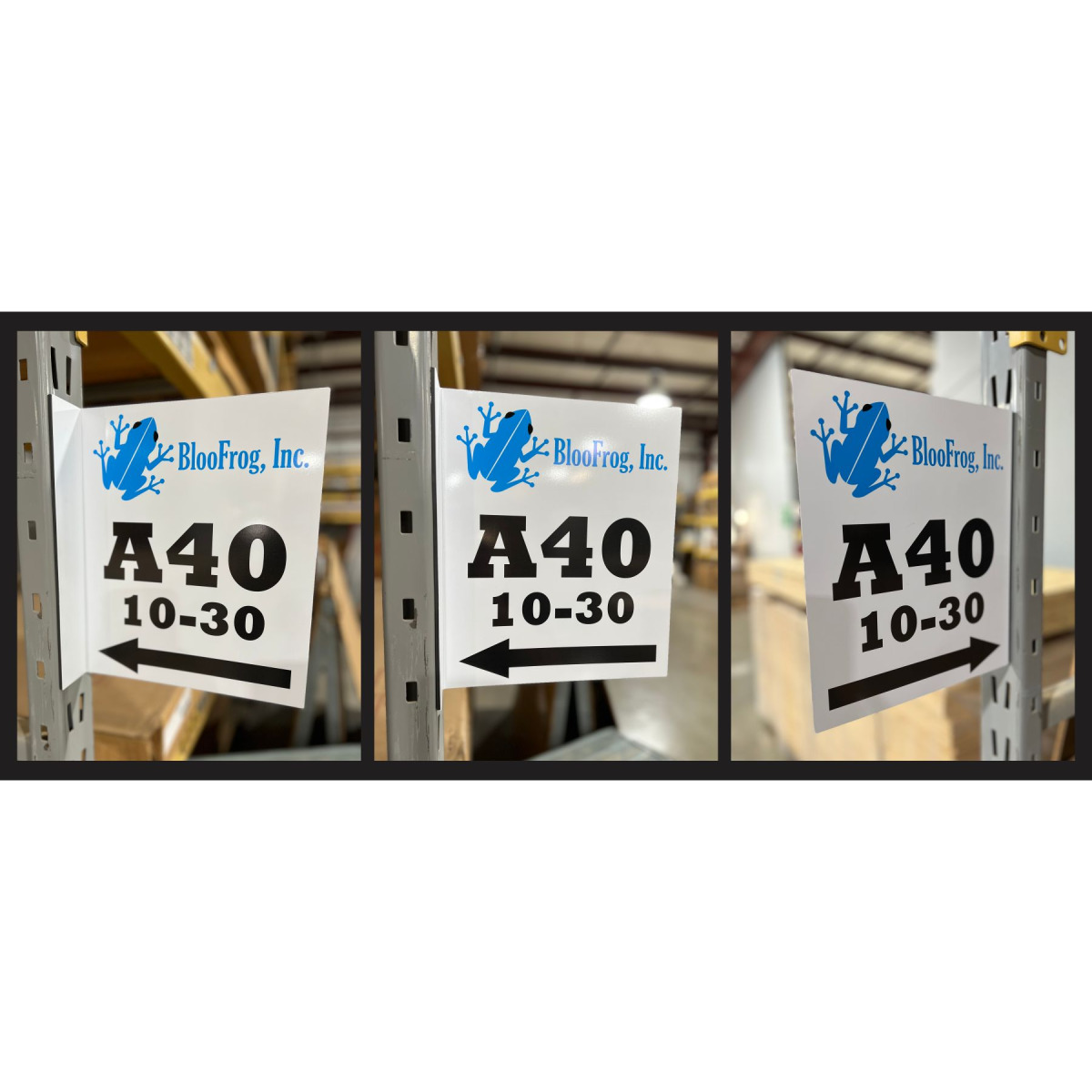 Aisle sign with full vinyl decals Aisle sign with full vinyl decals