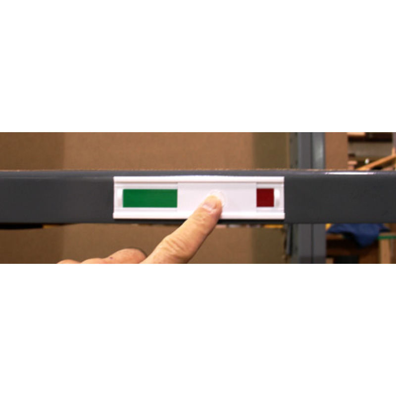 Sliding Indicator Tracks for Warehouse Shelves and Racks