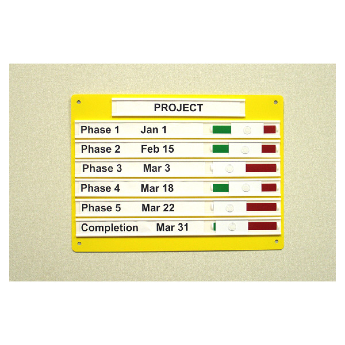 Red/Green status indicators grouped on a convenient board display Red/Green status indicators grouped on a convenient board display