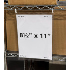 Grommet-style holder on wire rack for warehouse