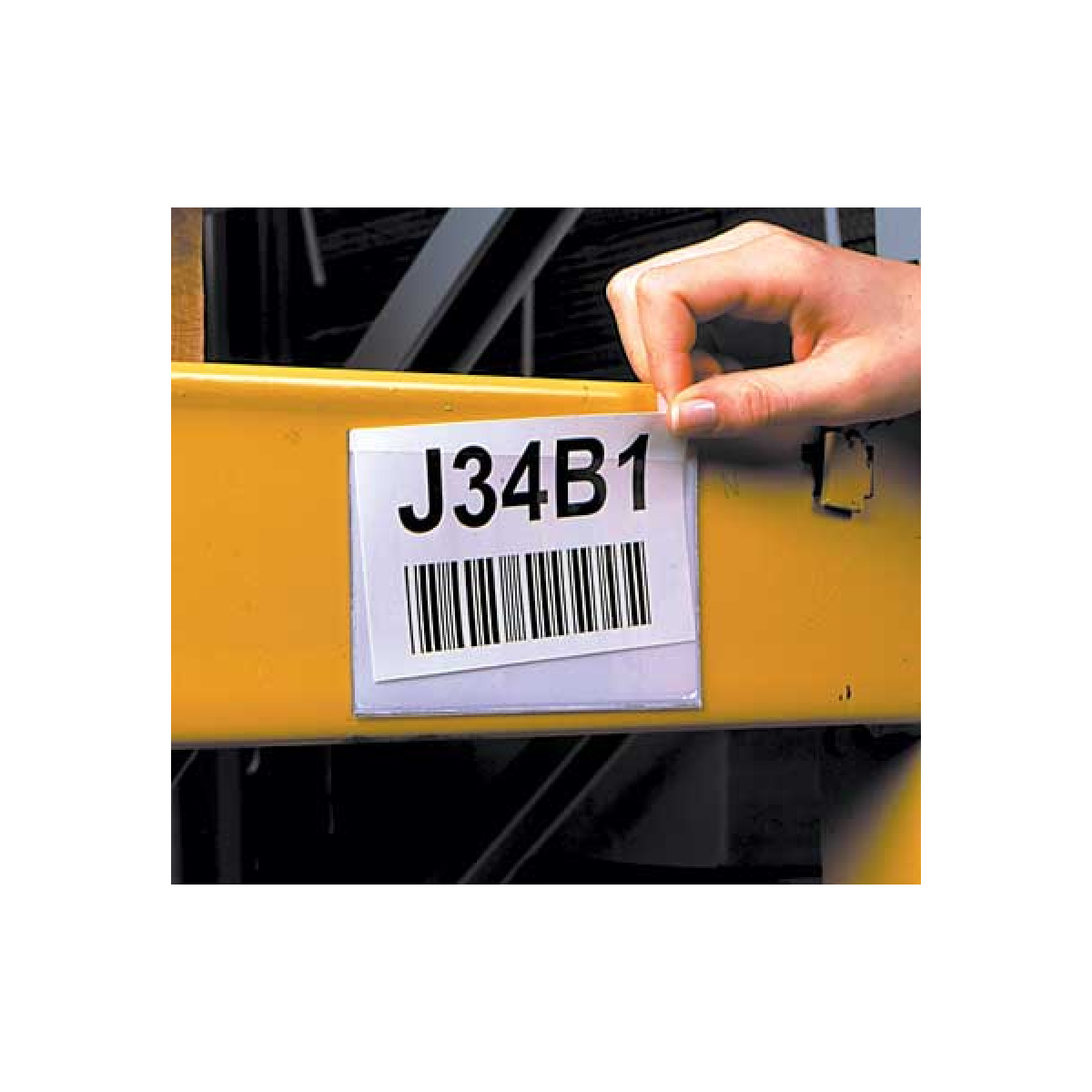 Warehouse pallet rack label holders for product locations