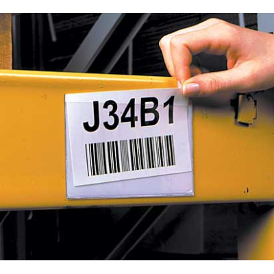 Warehouse pallet rack label holders for product locations Warehouse pallet rack label holders for product locations