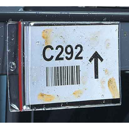 Clear and reclosable vinyl envelopes to protect bar code labels, cards, tickets Clear and reclosable vinyl envelopes to protect bar code labels, cards, tickets