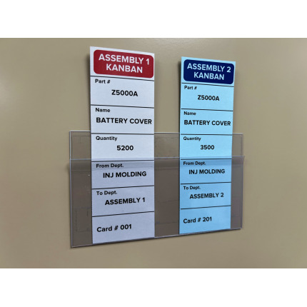 Clear grip holder with kanban cards Clear grip holder with kanban cards