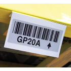 Reflective barcode labels for long range scanning of high rack levels