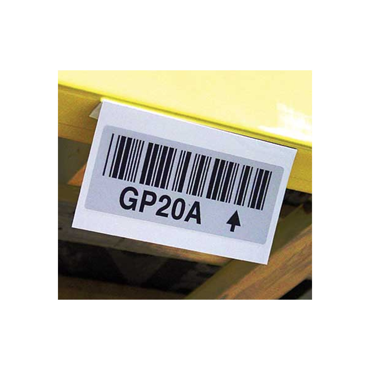 Reflective barcode labels for long range scanning of high rack levels