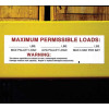 Pallet rack capacity labels to indicate permissible weights on warehouse racks