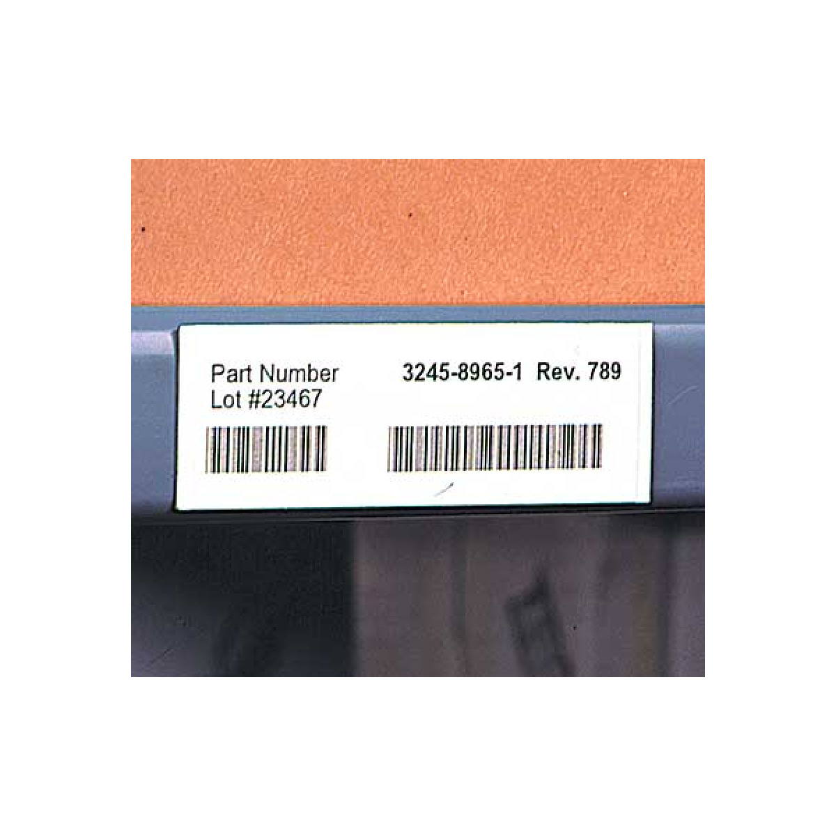 Warehouse shelf magnet with bar code label