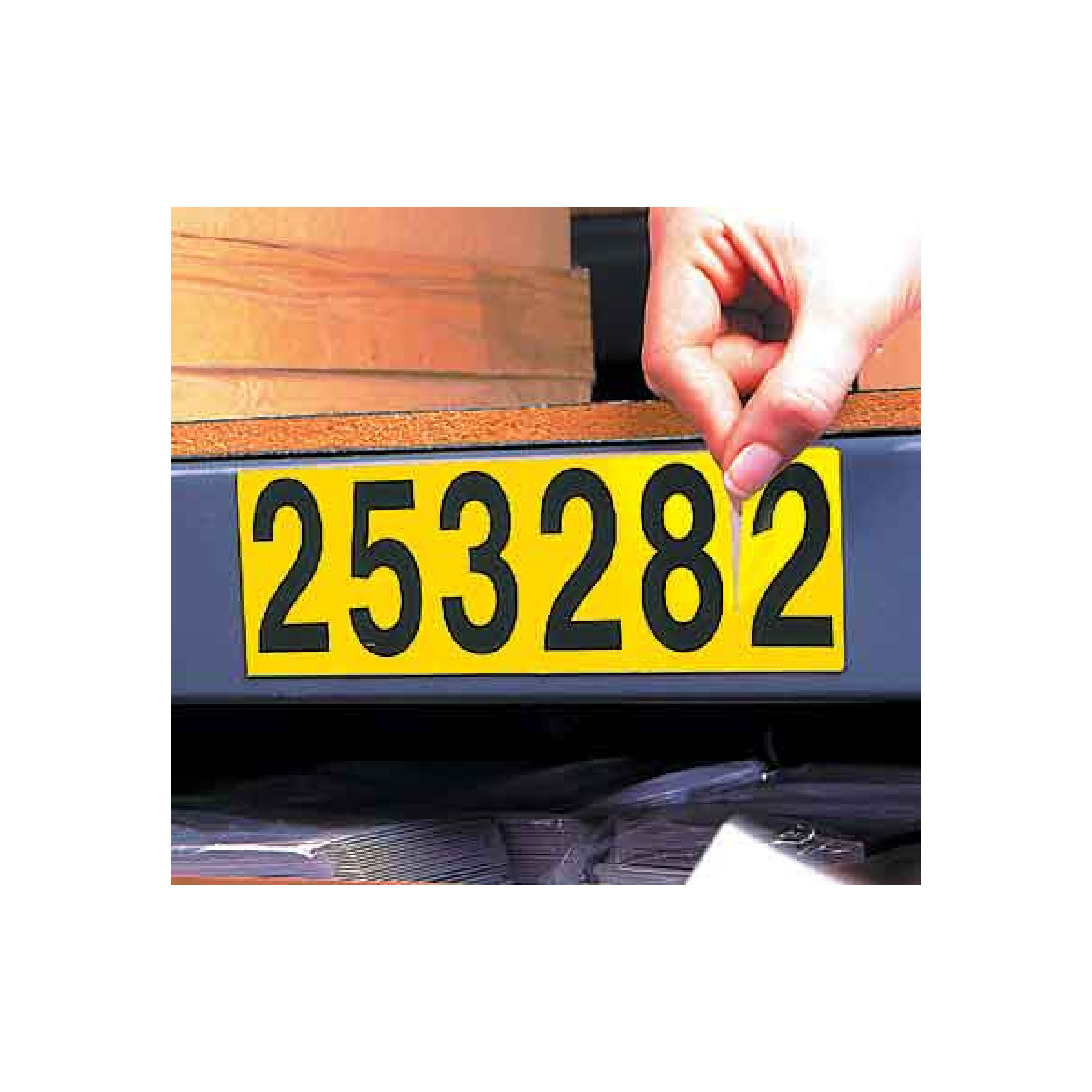 Adhesive Letter Number Strips - black on yellow Adhesive Letter Number Strips - black on yellow