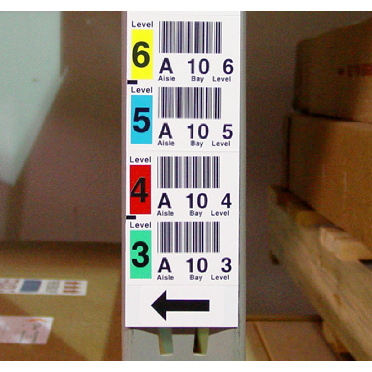 Man-Down - Color Labels and Mount for barcoding in warehouses