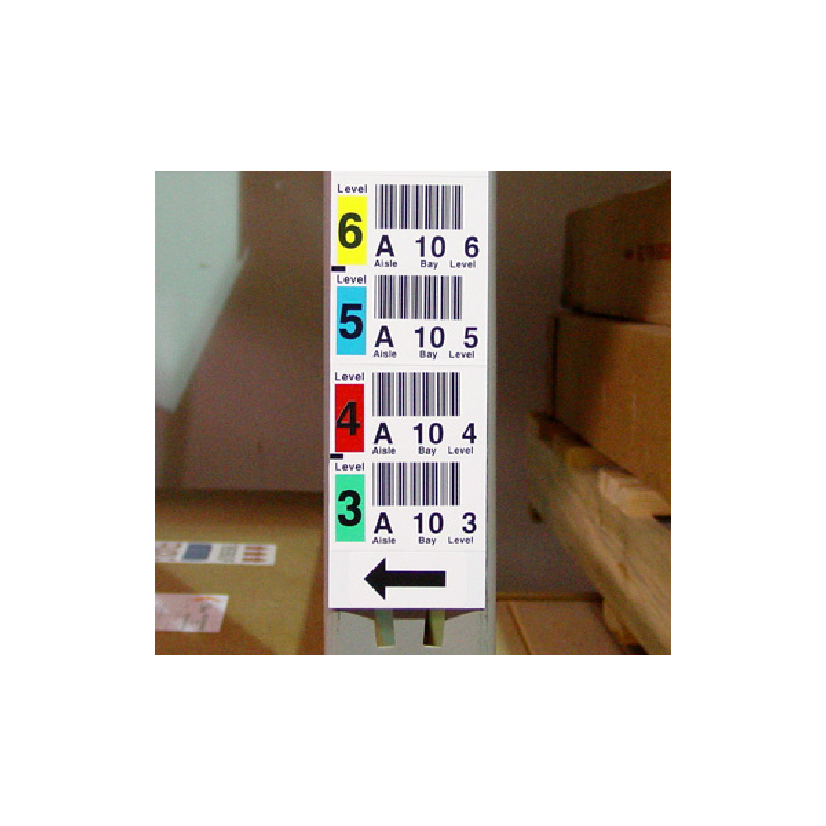 Man-Down - Color Labels and Mount for barcoding in warehouses Man-Down - Color Labels and Mount for barcoding in warehouses