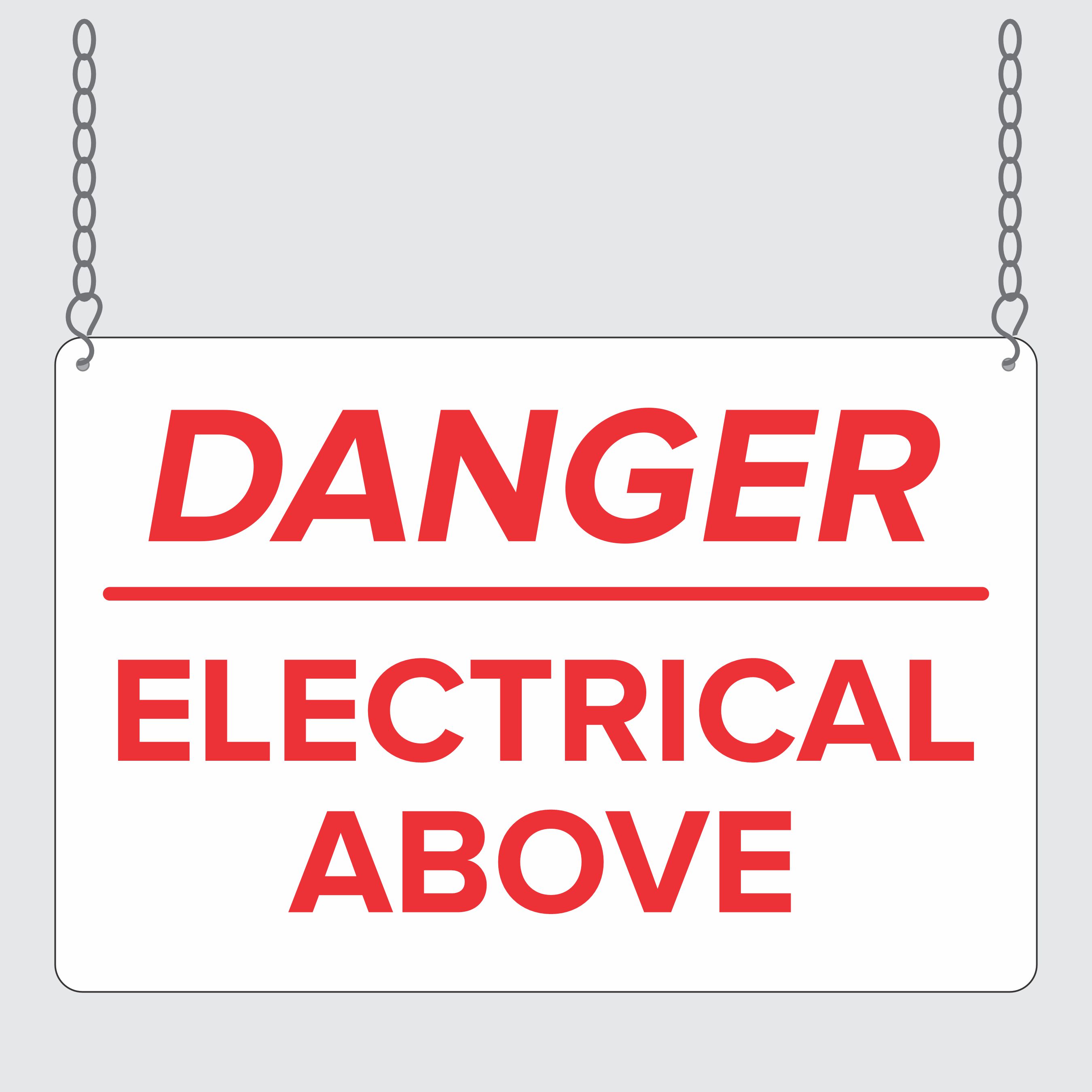 danger electrical above sign