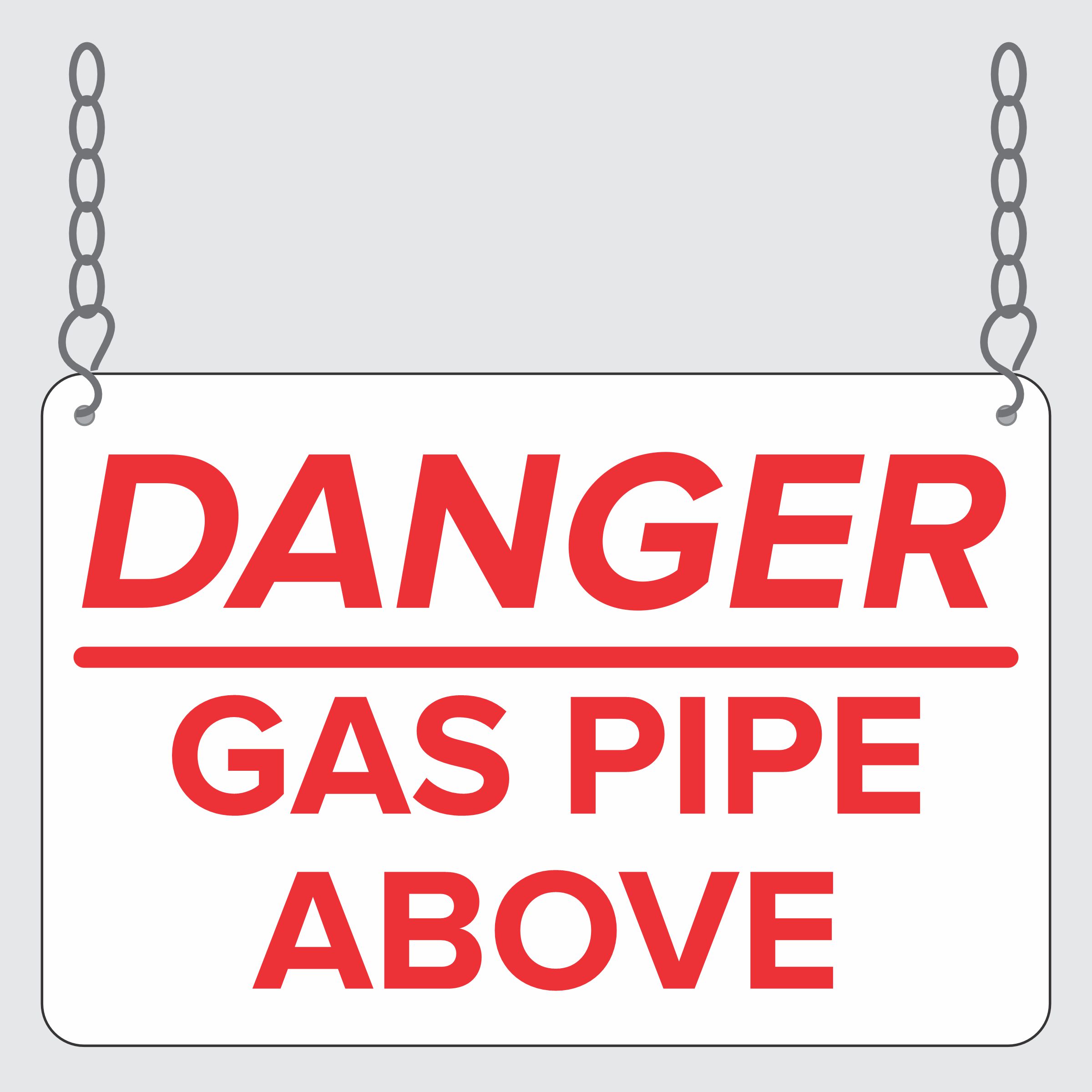 danger gas pipe sign