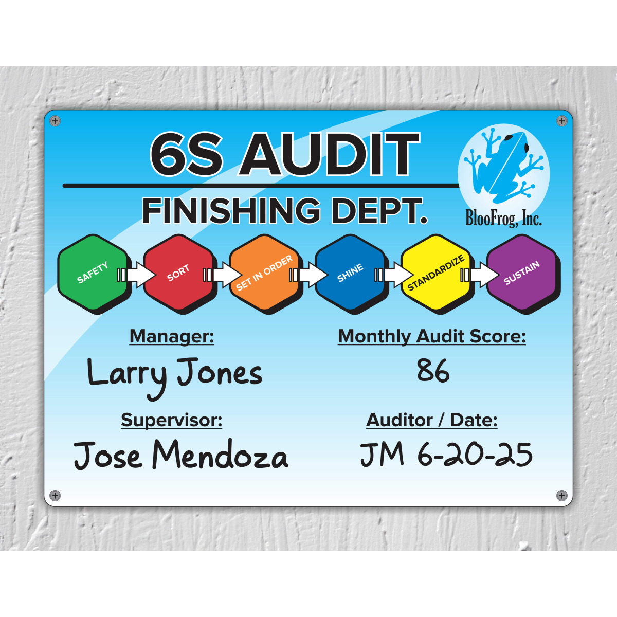 Custom made aluminum warehouse metal signs