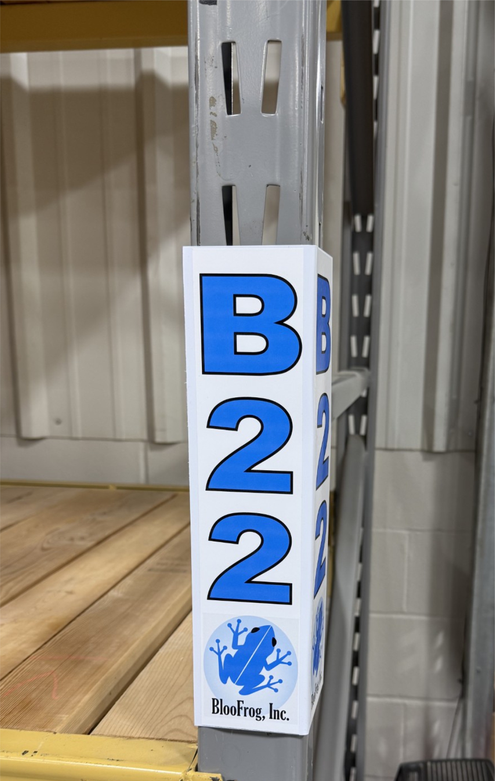 Corner rack sign with labels