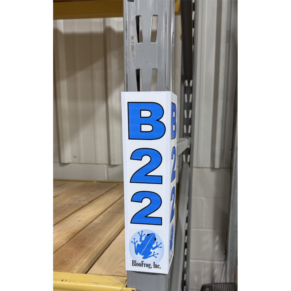 Corner rack sign with labels