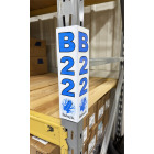 Corner rack sign with labels