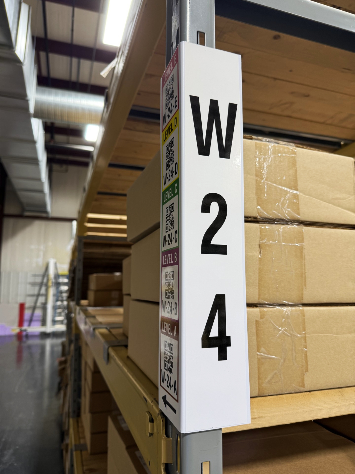 White Corner rack sign front view