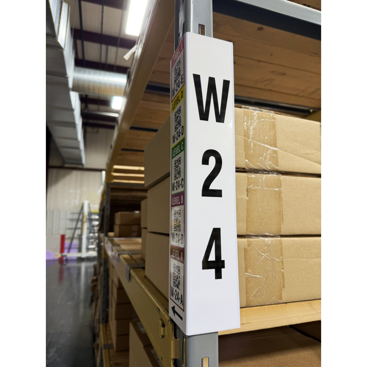 White Corner rack sign front view