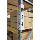 Corner rack sign with labels