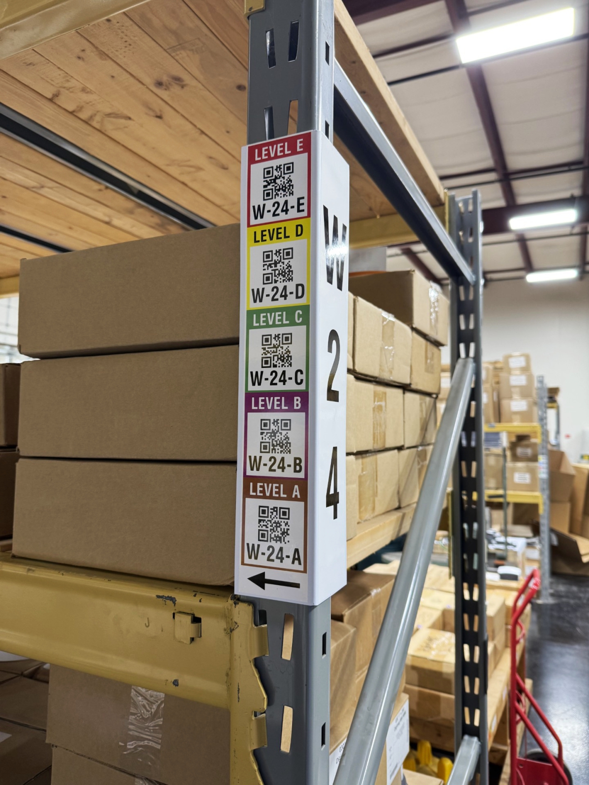 White corner rack sign labels