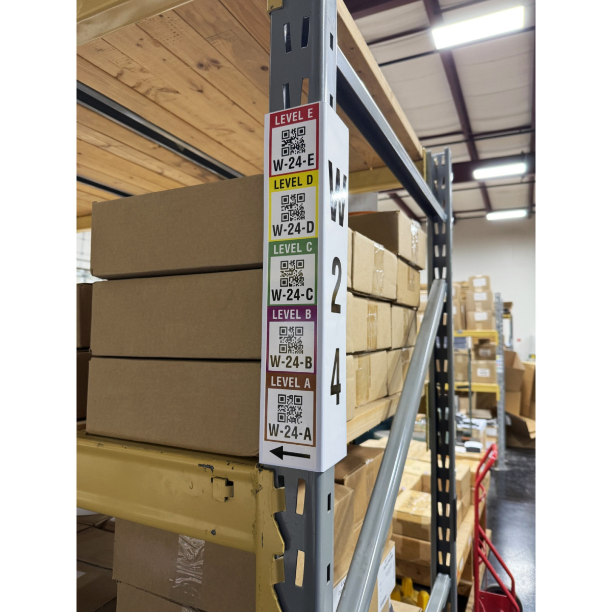 White corner rack sign labels