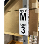 Corner rack sign with labels