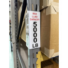 Corner rack sign with labels