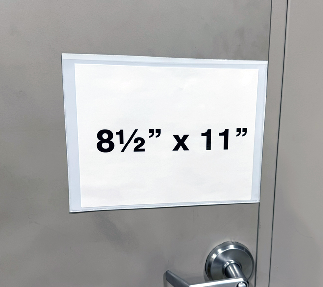 Warehouse pallet rack label holders for product locations