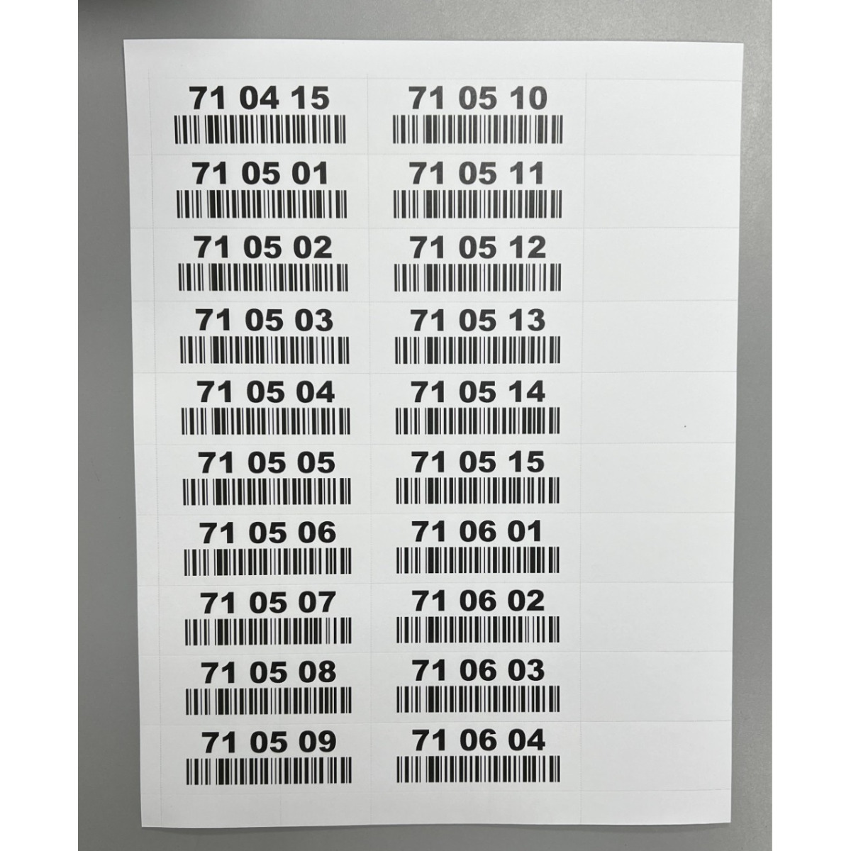 Printed Data Cards