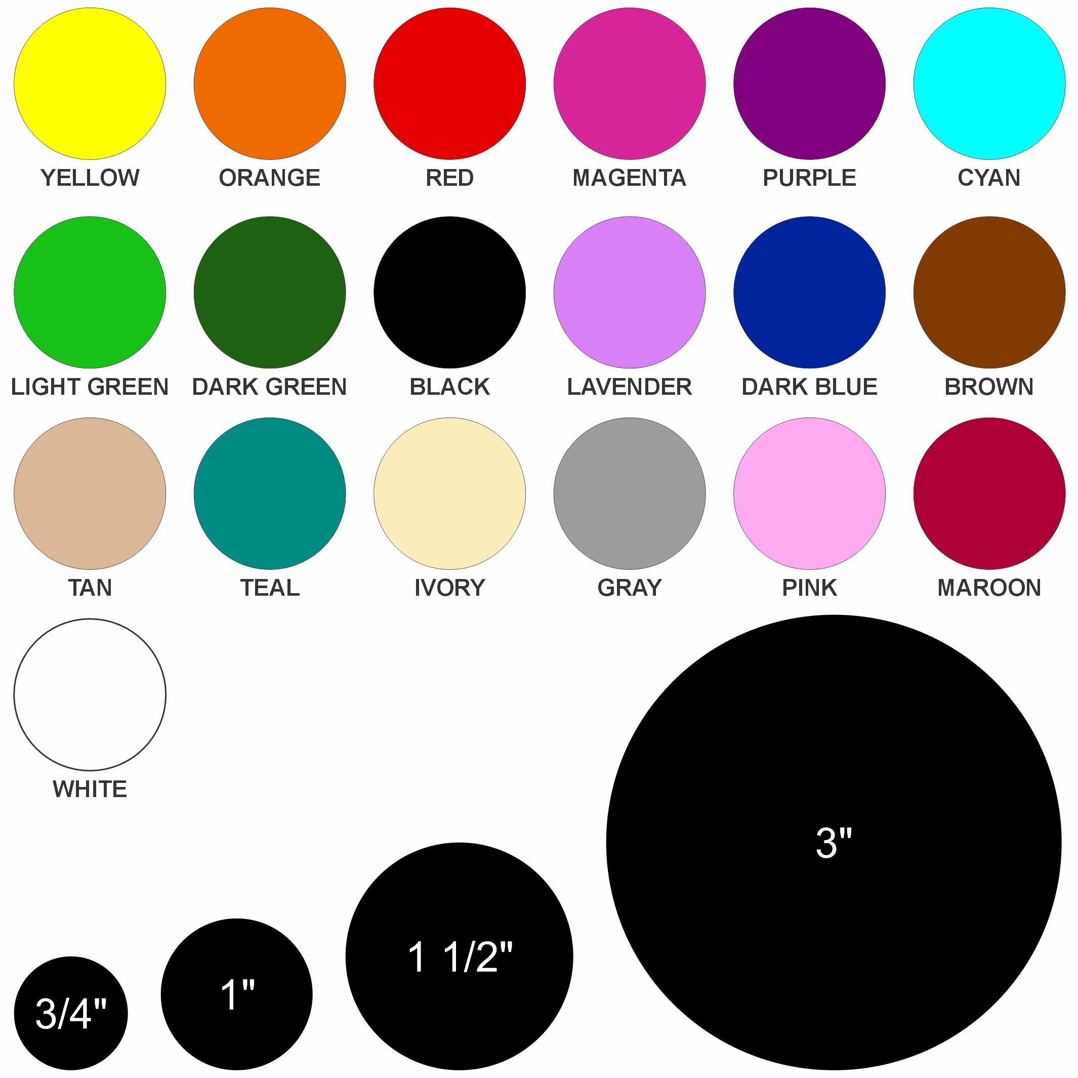 Color Warehouse Stickers - Blank Colors