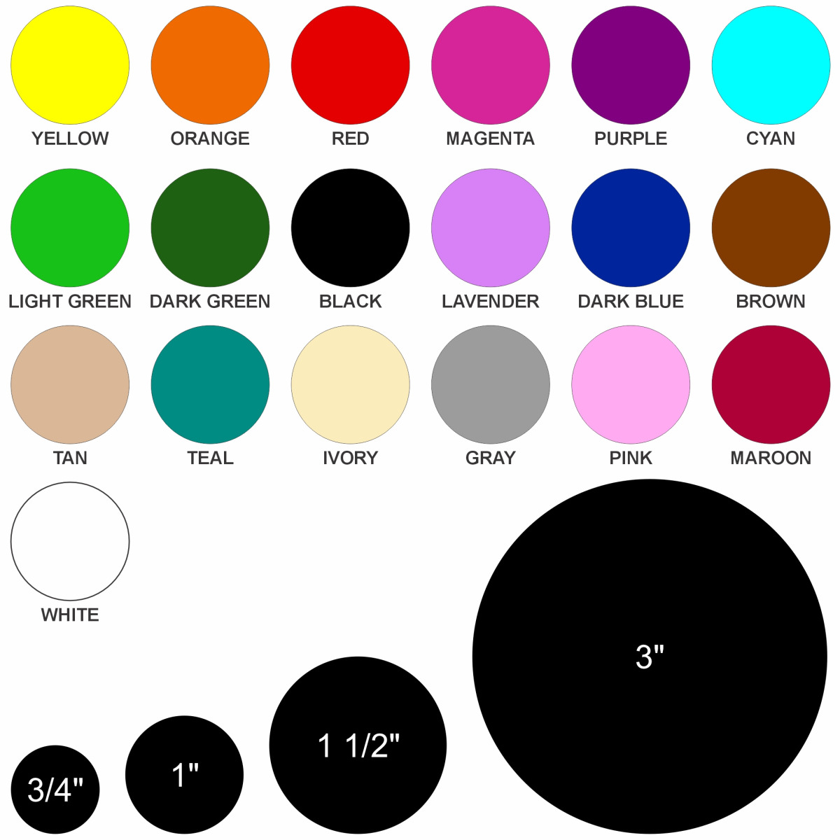 Color Warehouse Stickers - Blank Colors