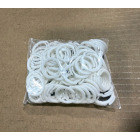 Small plastic ring clips snap on to hang holders or connect small parts