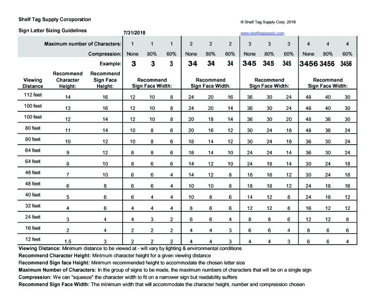 Custom Letter Signs Size Guidelines