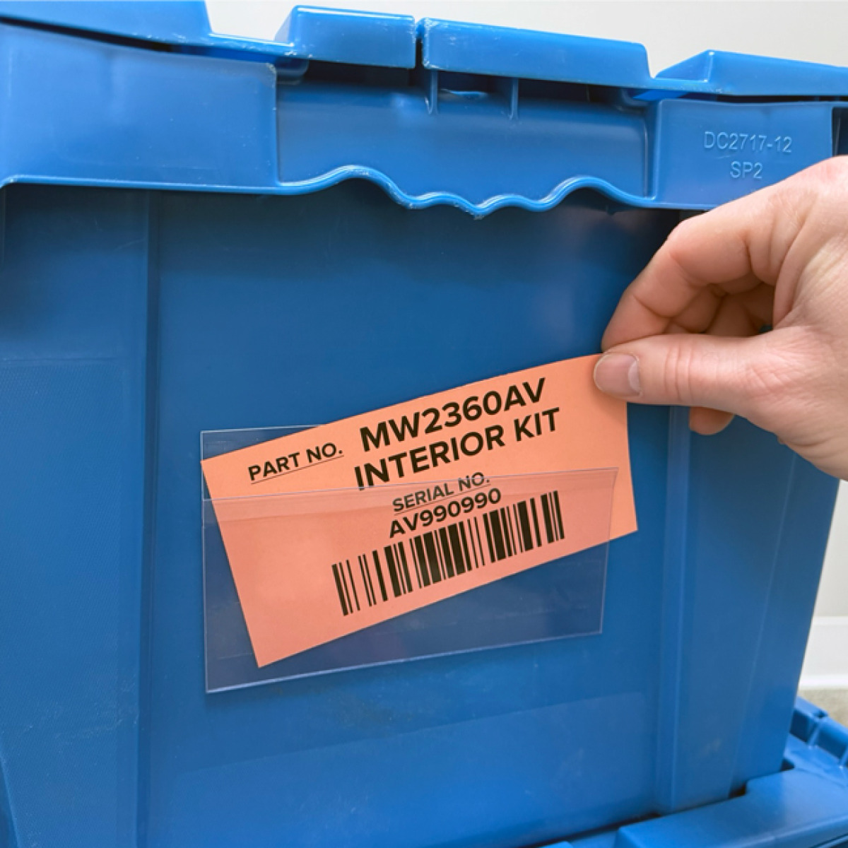 Clear grip holder for a tote or bin