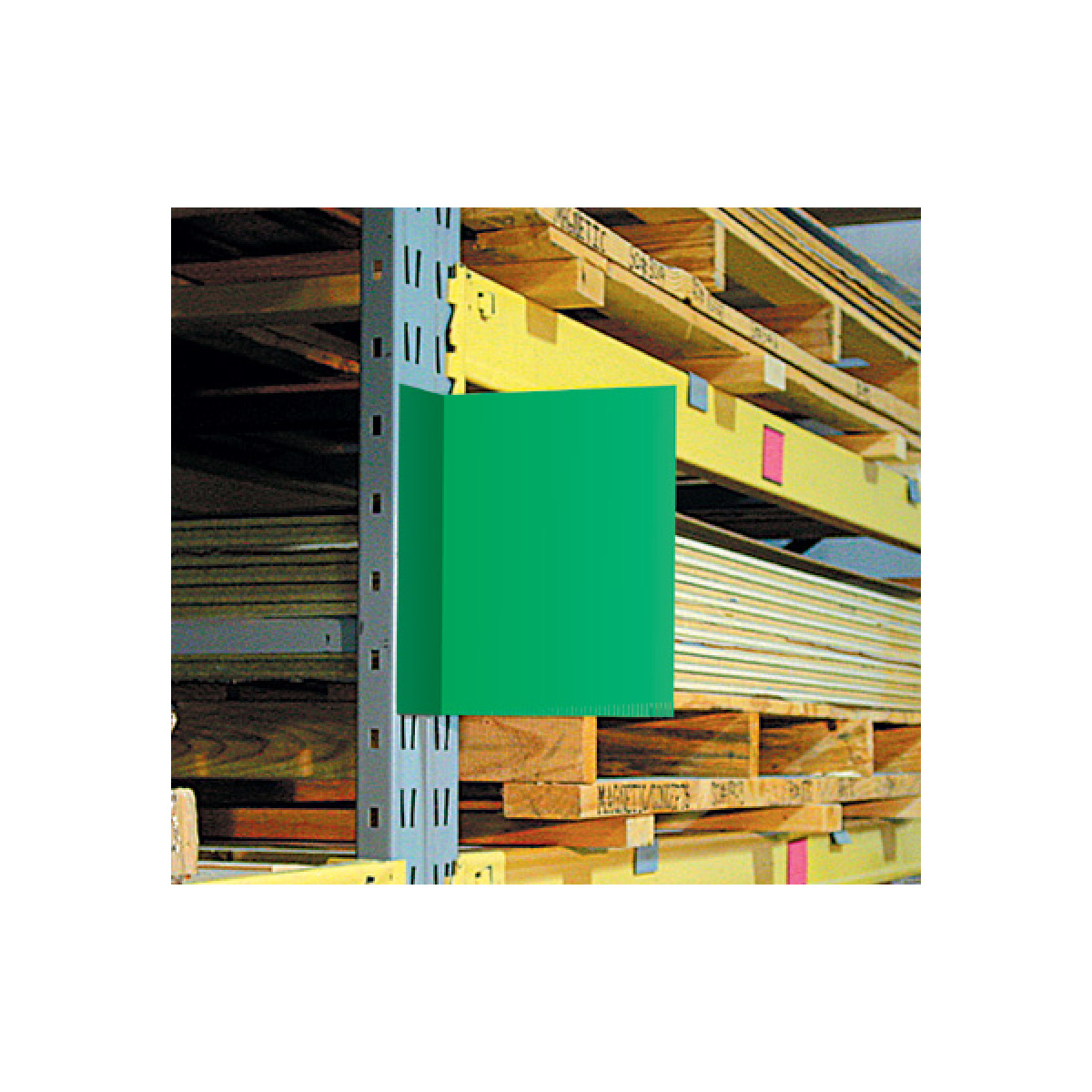 warehouse aisle color blank sign with magnetic foot 