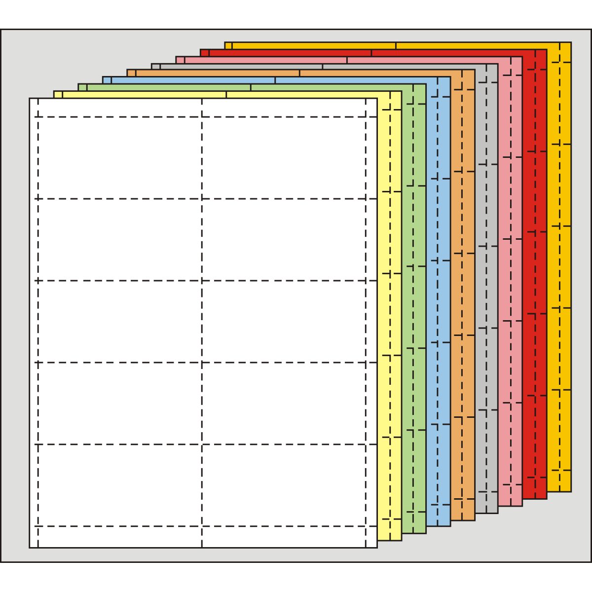 Perforated Card Sheets  Colored Barcode Card Stock