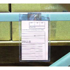 Hanging card holder on warehouse rack 