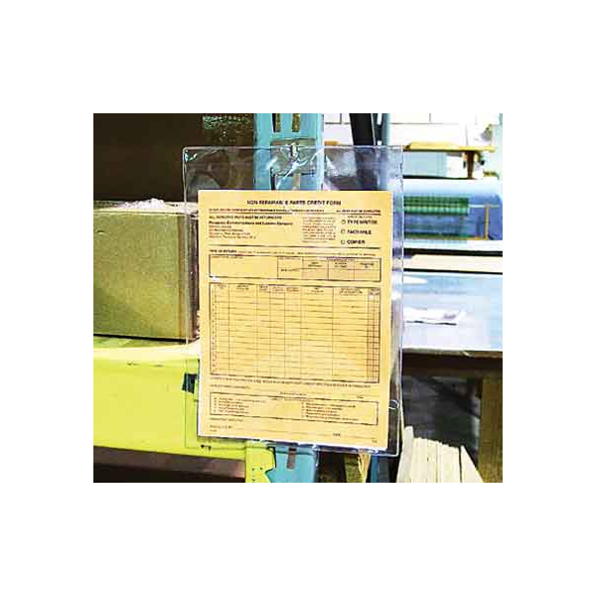 clear pouch containing warehouse ticket clear pouch containing warehouse ticket