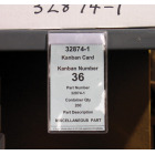 card holder tag on warehouse shelf lip