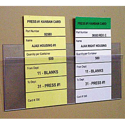 Clear grip holder with kanban card 