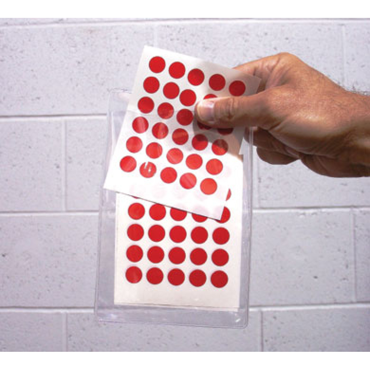 Color Dots stickers - red dots on 5 sheets in a clear pouch 