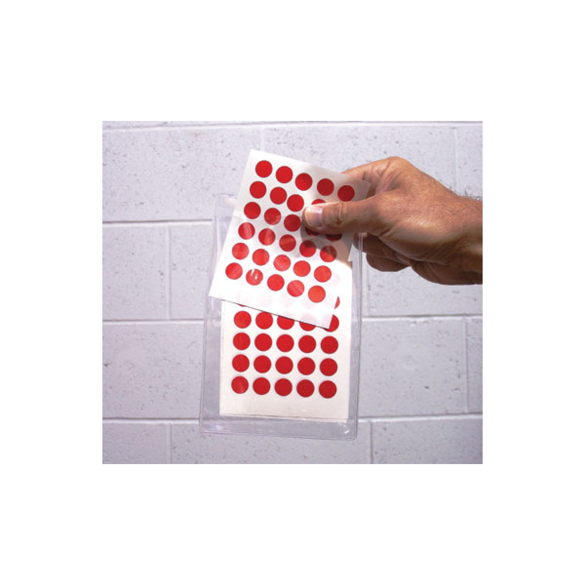 Color Dots stickers - red dots on 5 sheets in a clear pouch 