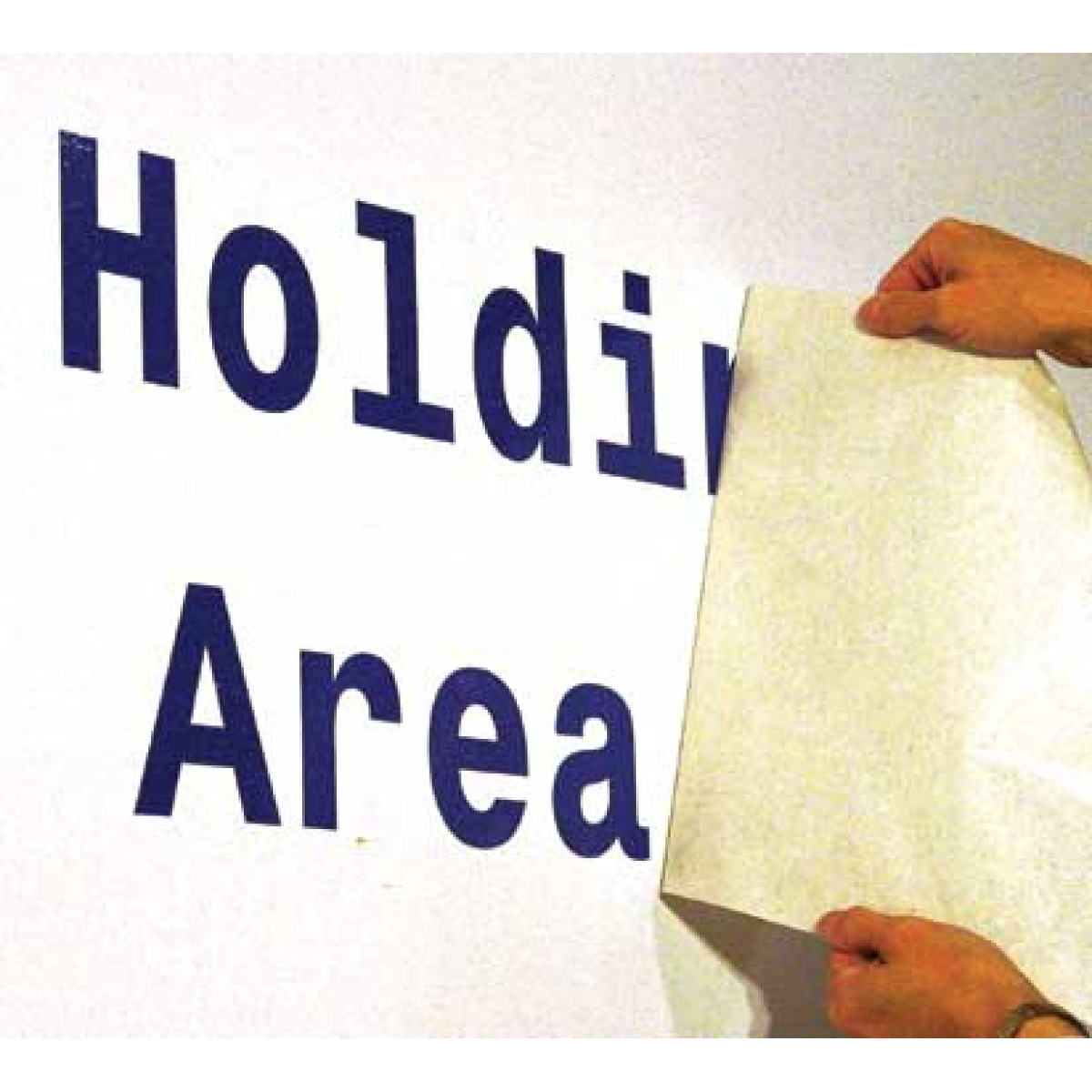 vinyl letters and numbers applied to warehouse rack