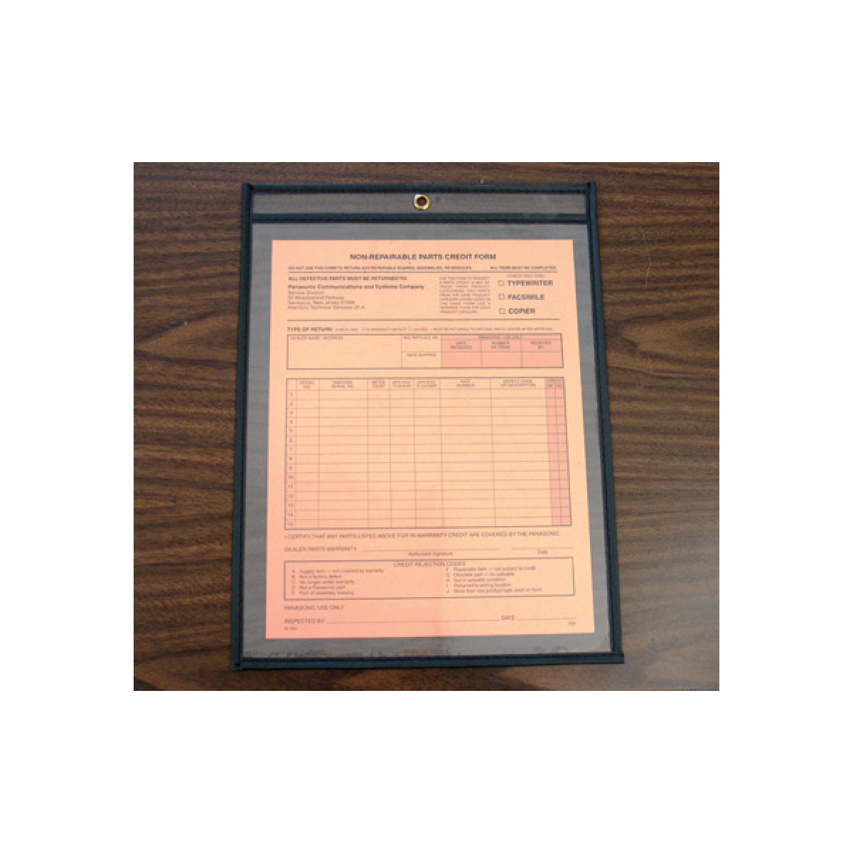 Heavy duty, stitched, warehouse document holder Heavy duty, stitched, warehouse document holder