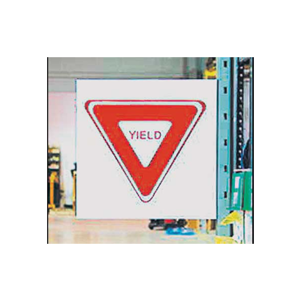 red lettering applied to warehouse sign red lettering applied to warehouse sign